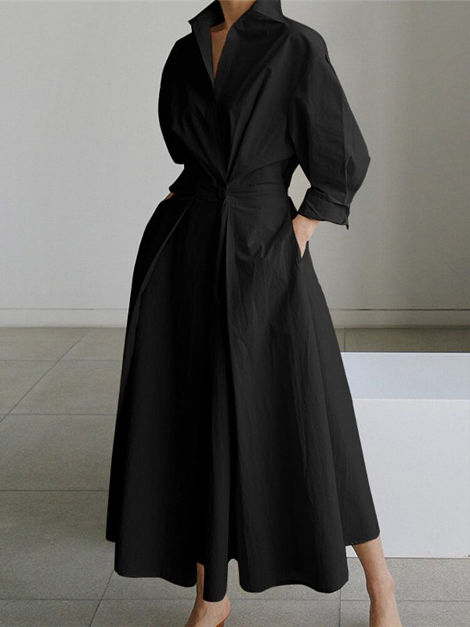 Zara | Women’s Belted Shirt Maxi Dress