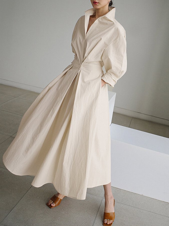 Zara | Women’s Belted Shirt Maxi Dress