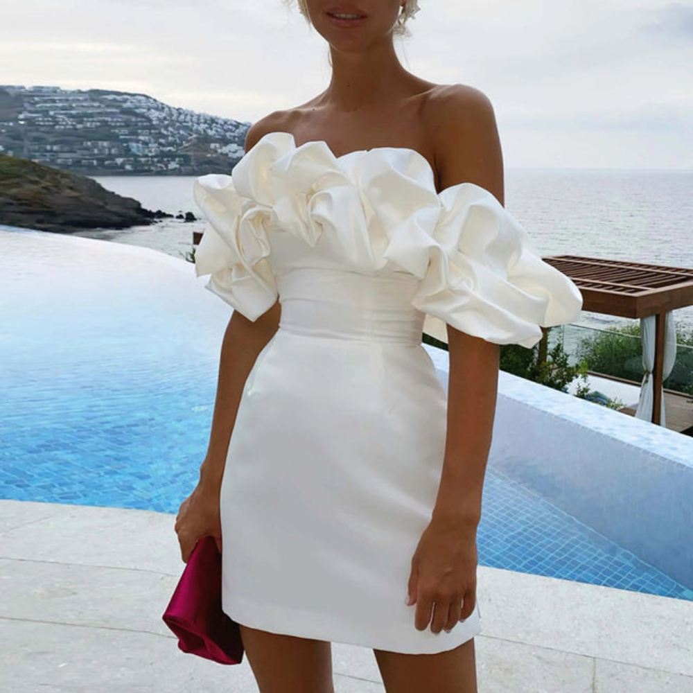 Ella | Women Wedding Guest Ruffle Mini Dress