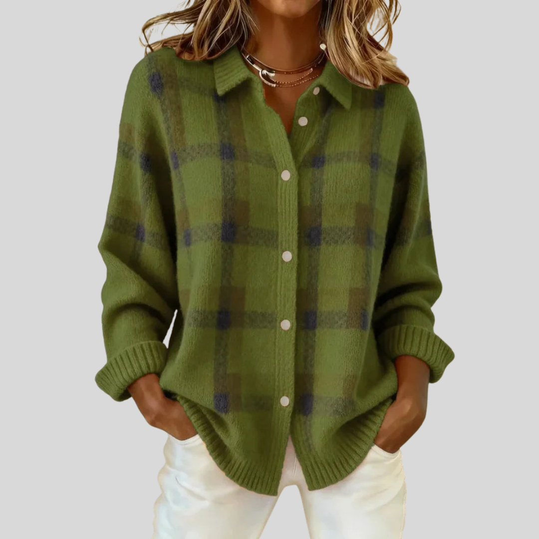 Francesca™ | Retro Cheque Sweater