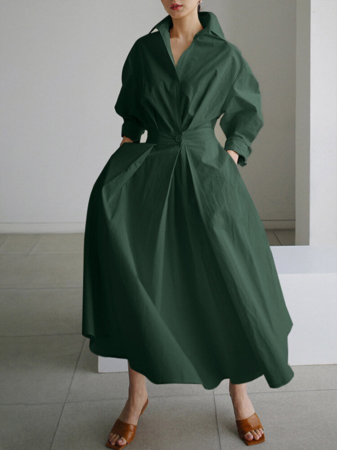 Zara | Women’s Belted Shirt Maxi Dress