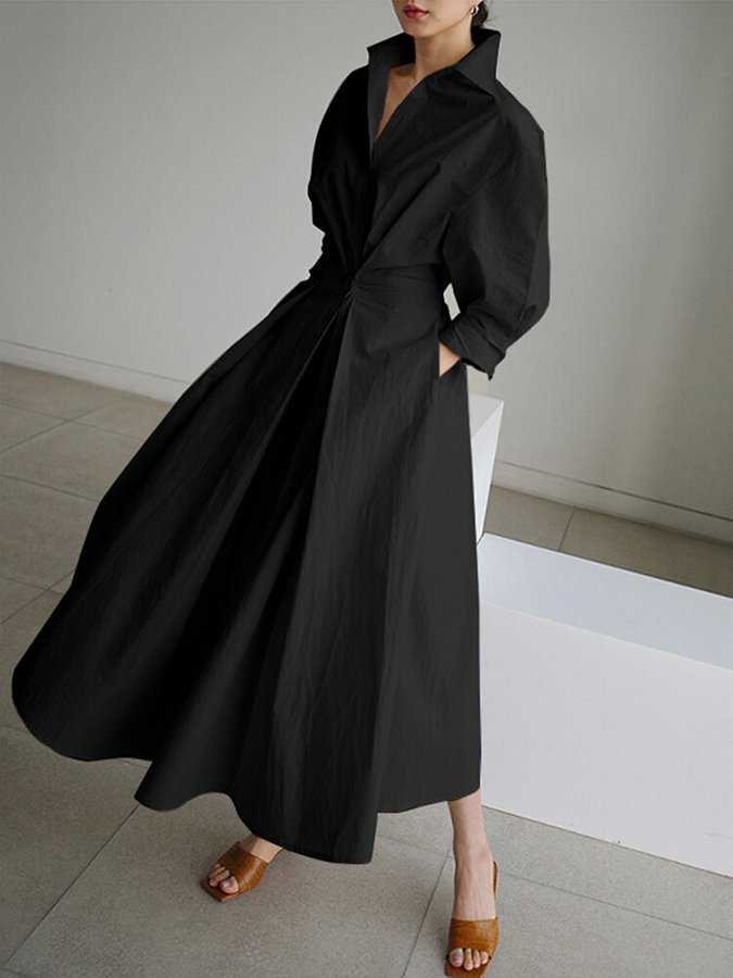 Zara | Women’s Belted Shirt Maxi Dress