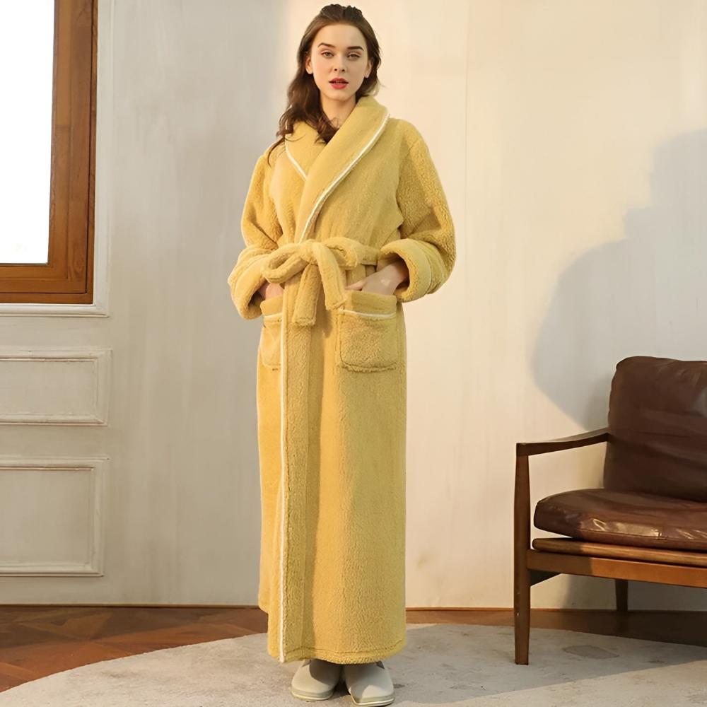 Bathrobe Coral Fleece Flannel Unisex Shawl Collar