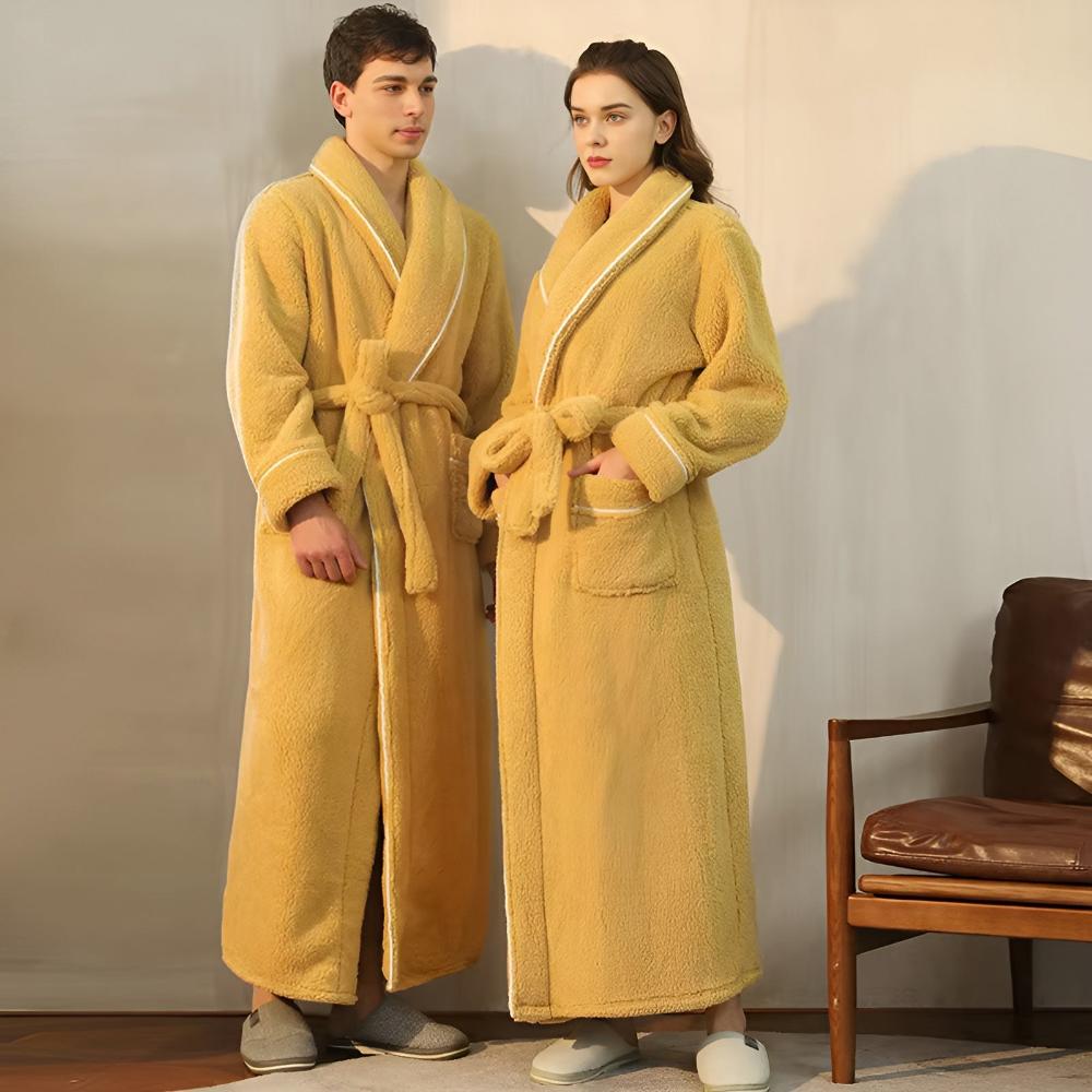 Bathrobe Coral Fleece Flannel Unisex Shawl Collar