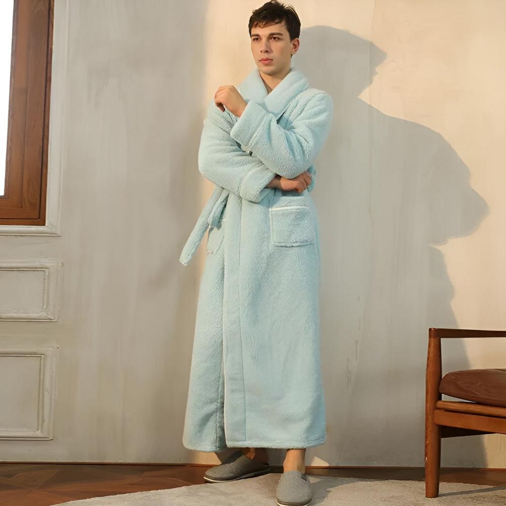 Bathrobe Coral Fleece Flannel Unisex Shawl Collar