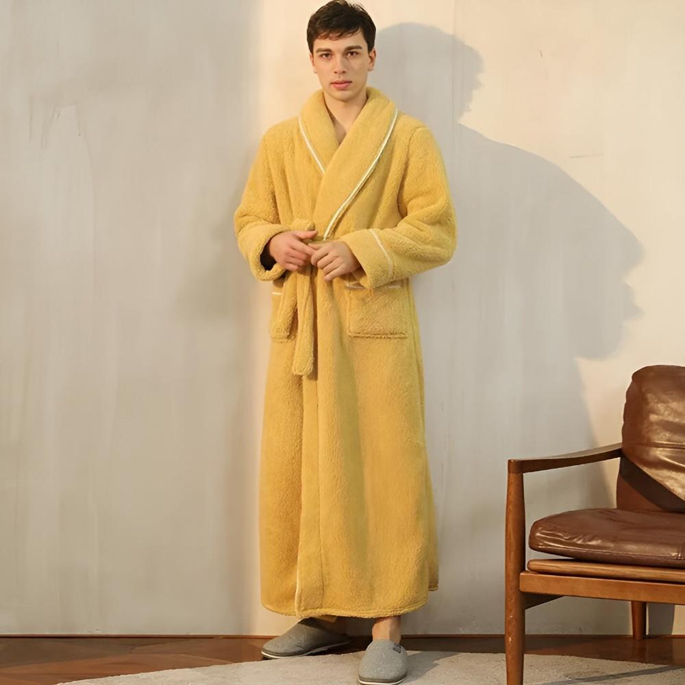 Bathrobe Coral Fleece Flannel Unisex Shawl Collar