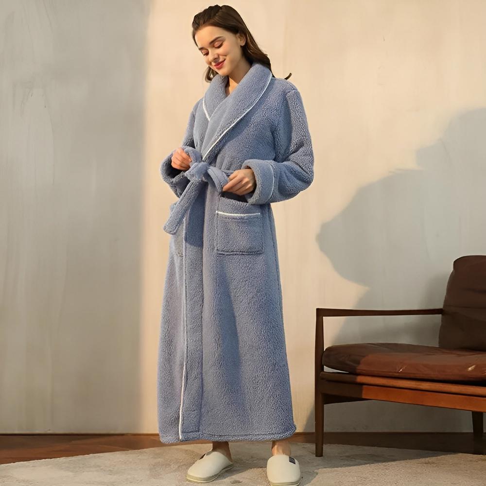 Bathrobe Coral Fleece Flannel Unisex Shawl Collar