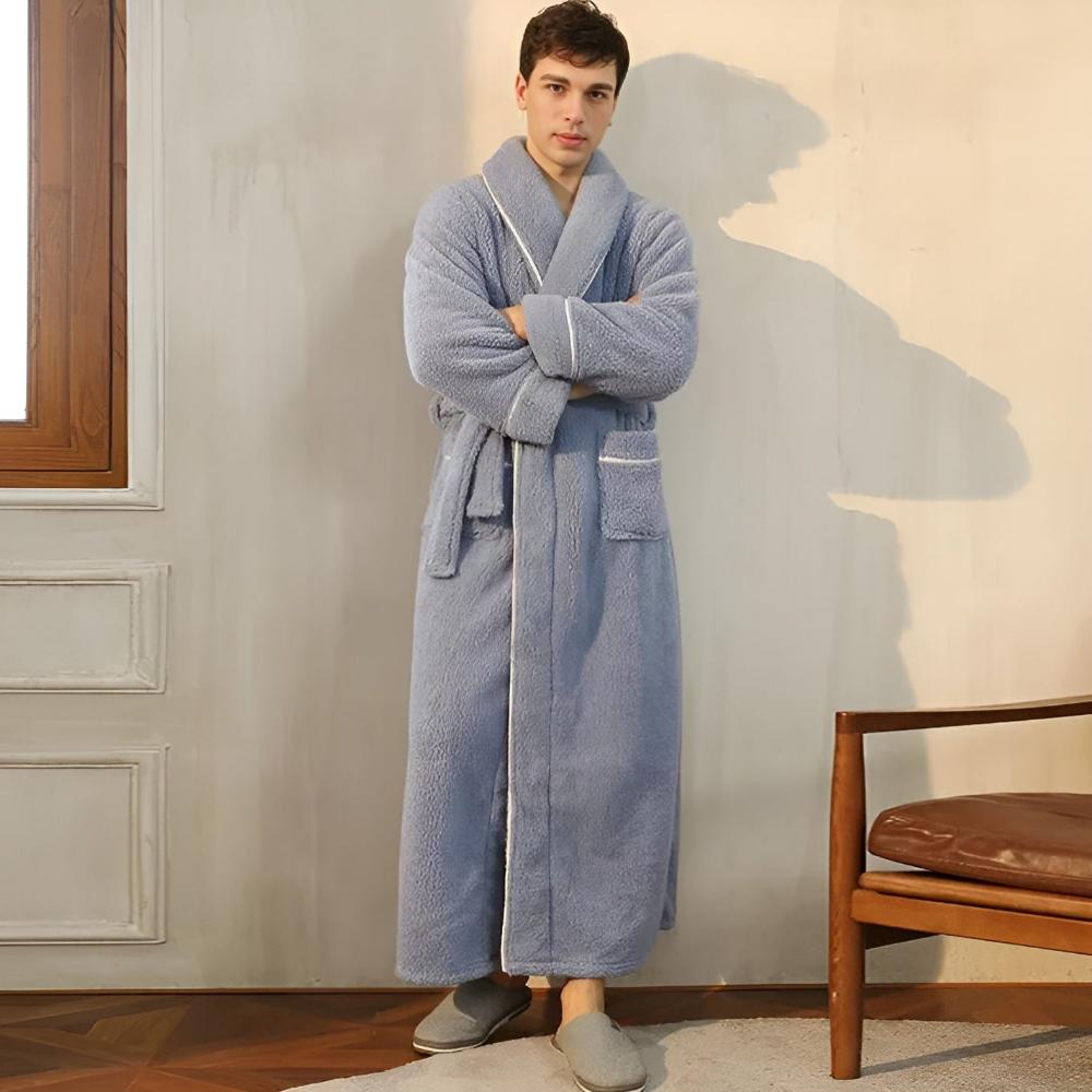 Bathrobe Coral Fleece Flannel Unisex Shawl Collar