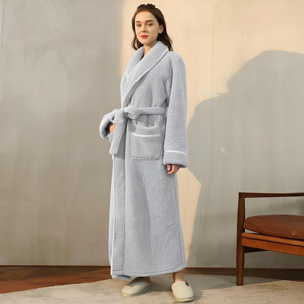 Bathrobe Coral Fleece Flannel Unisex Shawl Collar