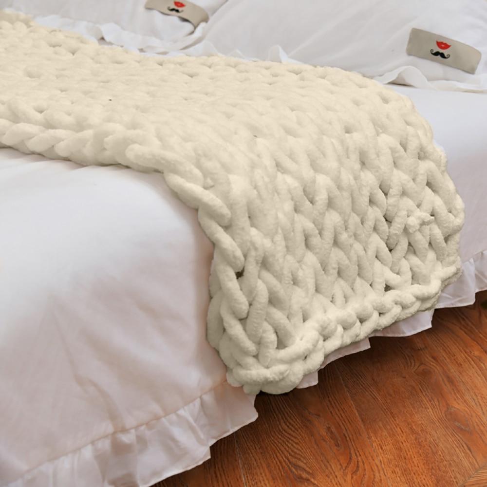 Cable Knit Throw Blanket Chunky Knit Blend Decorative