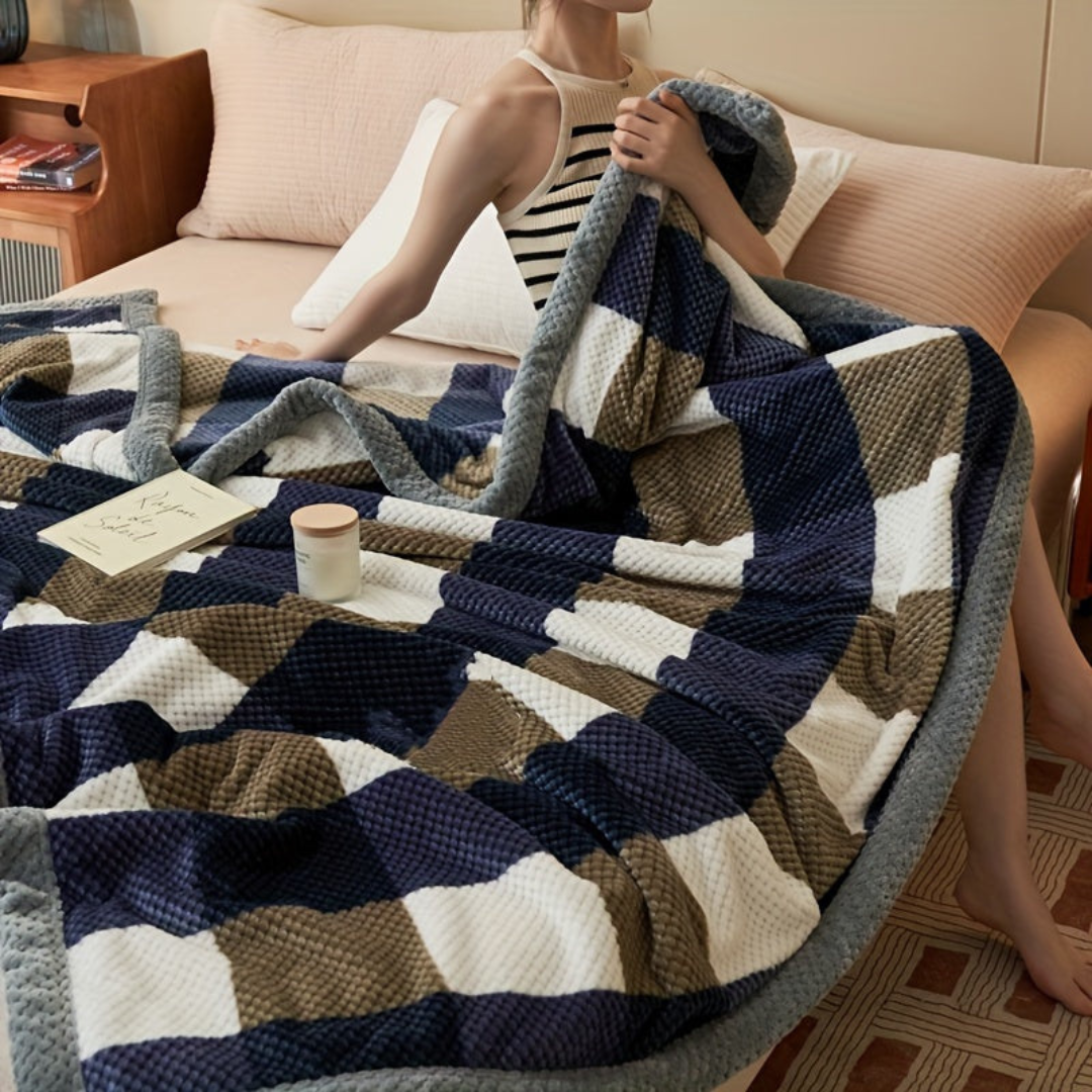 Blanket Fleece Diamond Pattern Machine Washable