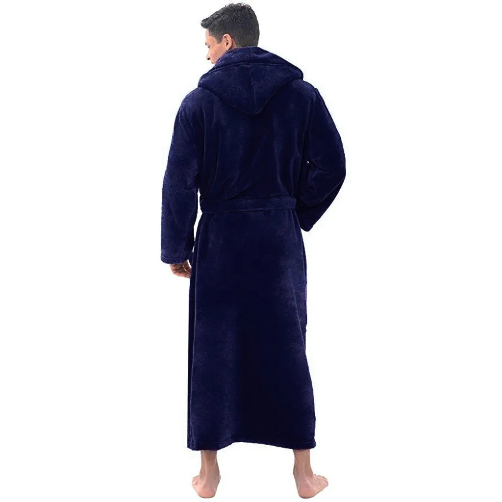 Men's Hooded Bathrobe – Soft Plush Robe for Warmth, Comfort & Relaxation