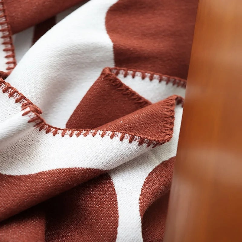 Throw Blanket Acrylic Fibers Cozy Abstract Design