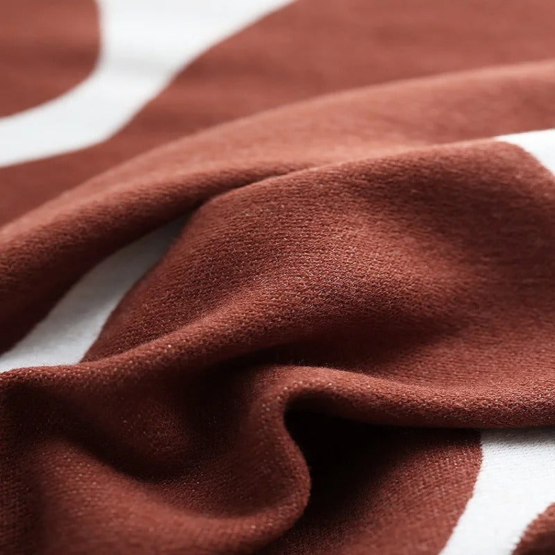 Throw Blanket Acrylic Fibers Cozy Abstract Design
