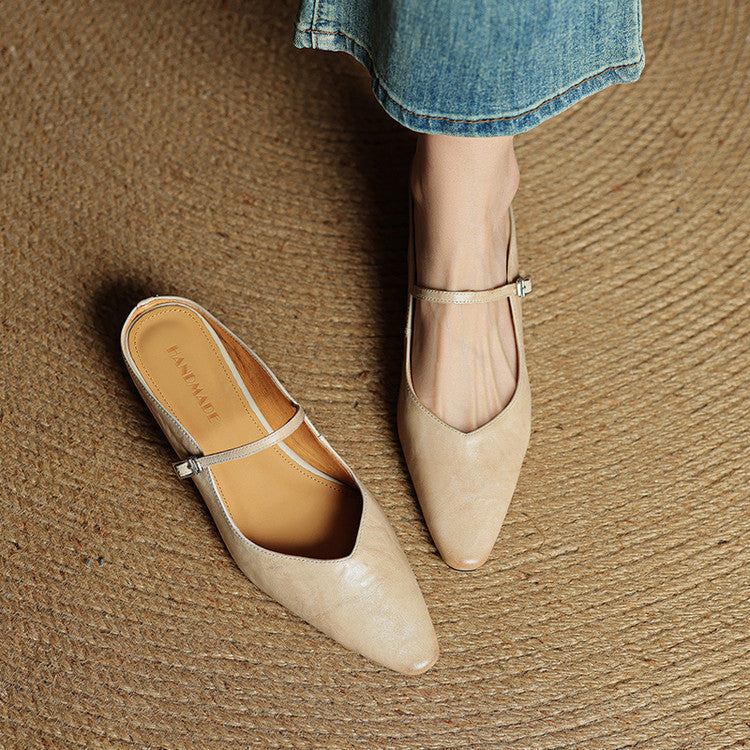 Hannah | Women Genuine Leather Slip-On Mules