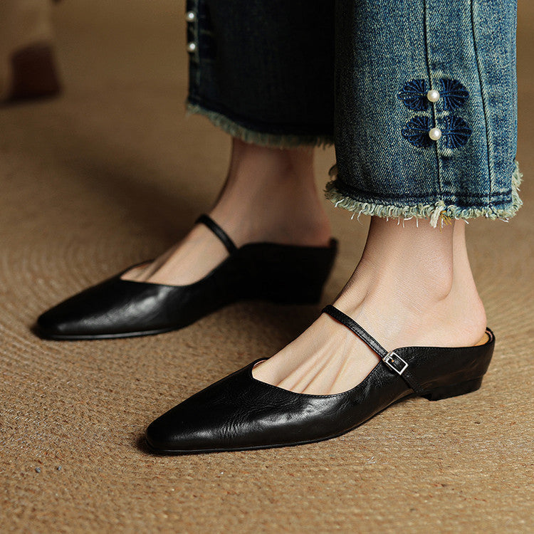 Hannah | Women Genuine Leather Slip-On Mules