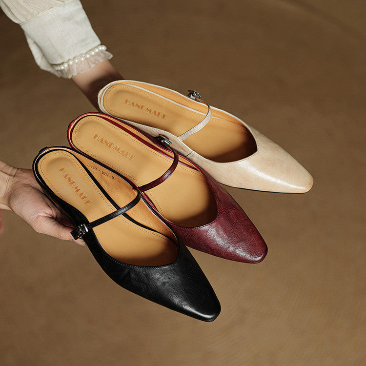 Hannah | Women Genuine Leather Slip-On Mules