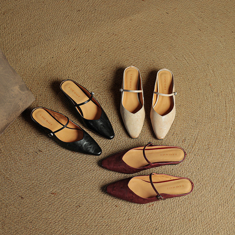Hannah | Women Genuine Leather Slip-On Mules