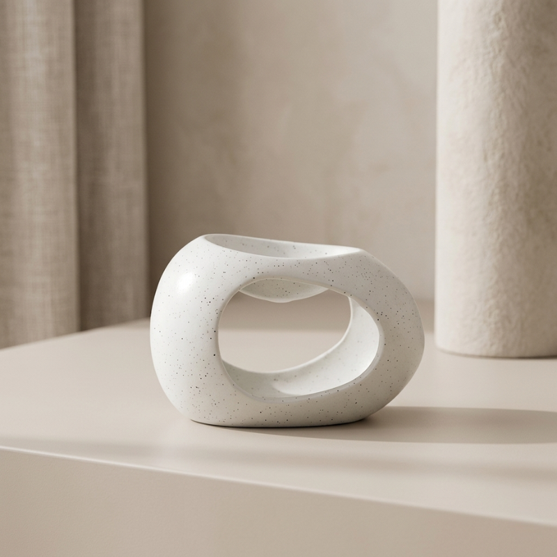 Ceramic Oil Burner White Glossy Finish for Essential Oils and Tealight Candles
