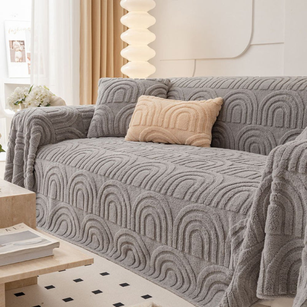 Sofa Cover Plush Polyester Non Slip Jacquard Stretch Slipcover Furniture Protector