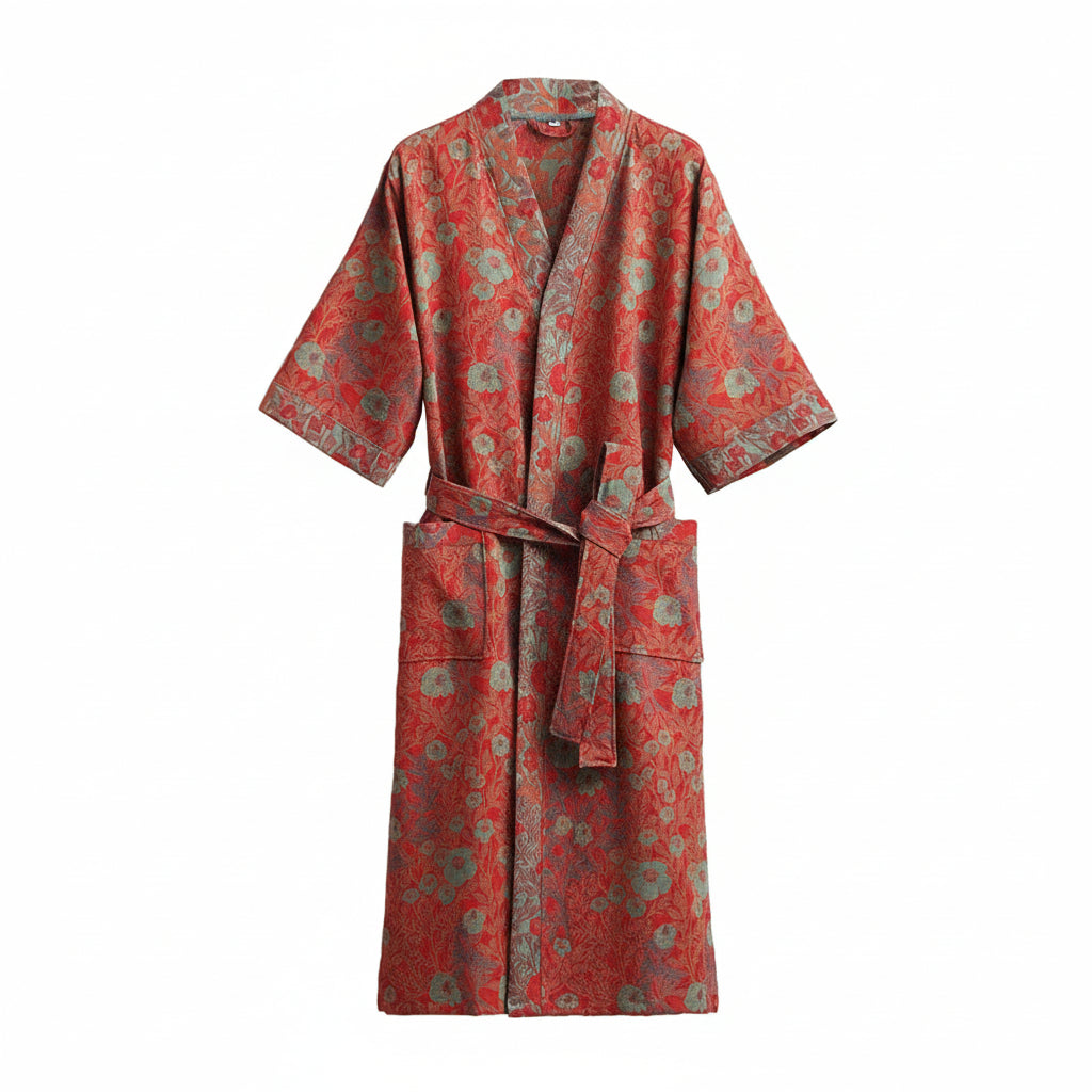 Reversible Kimono Bathrobe Organic Cotton Lightweight Soft Robe