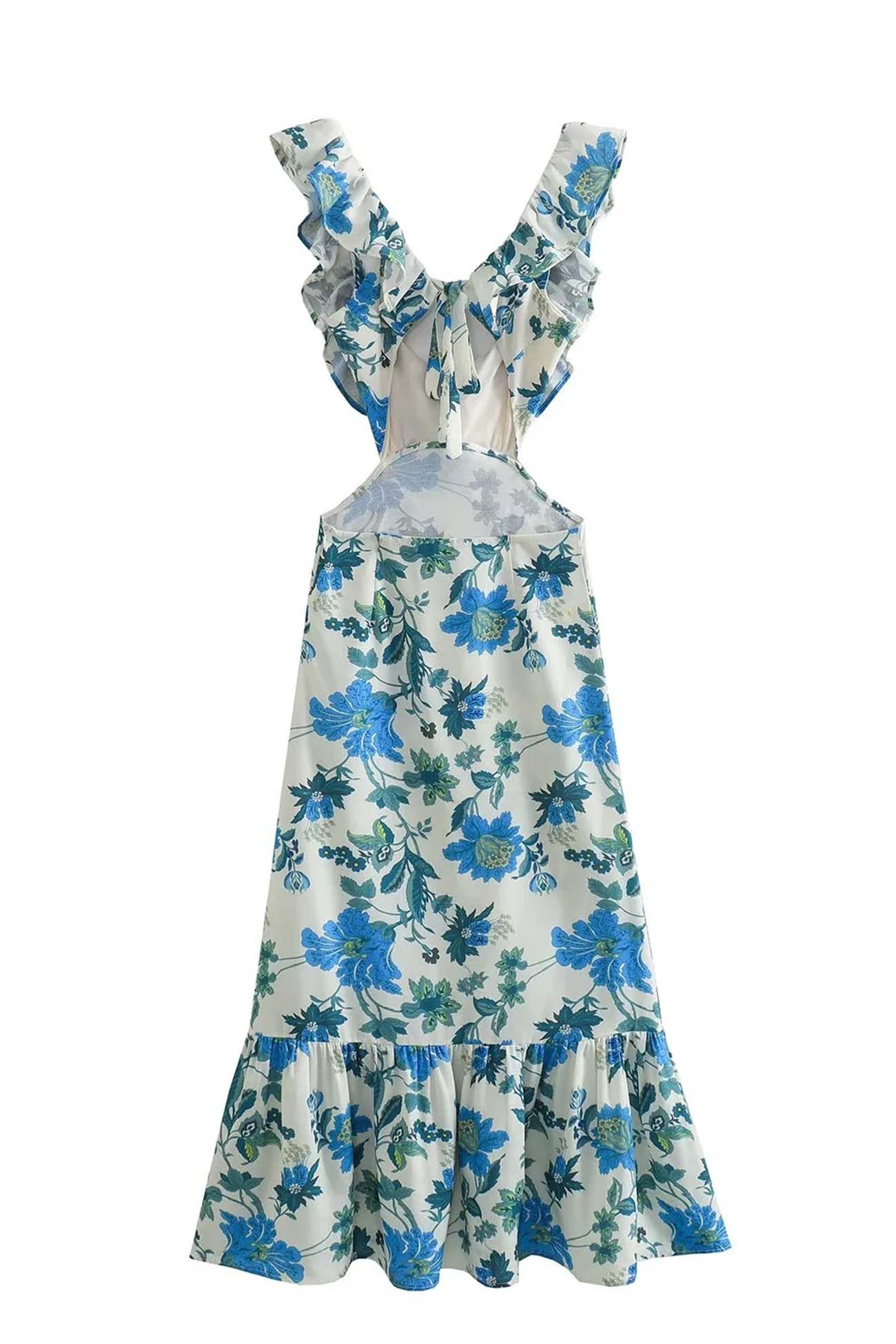 Bethany | Floral Elegant Ruffle Maxi Dress