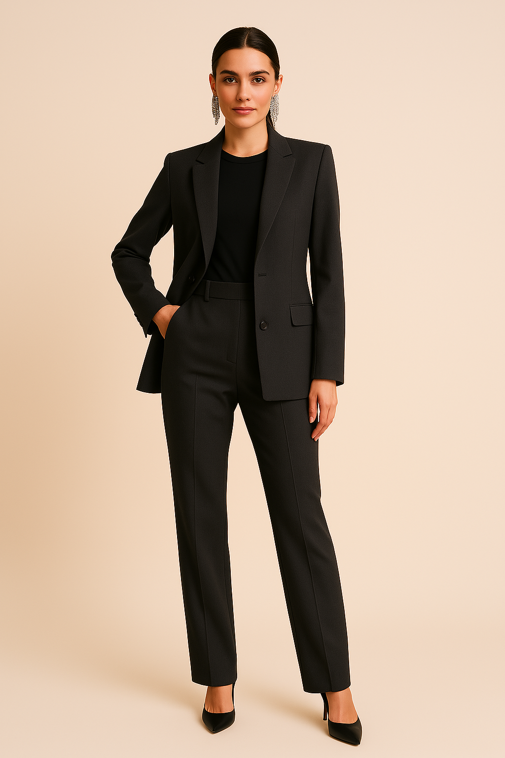 Jasmine | Women’s Tailored Blazer Pleated Pants Set