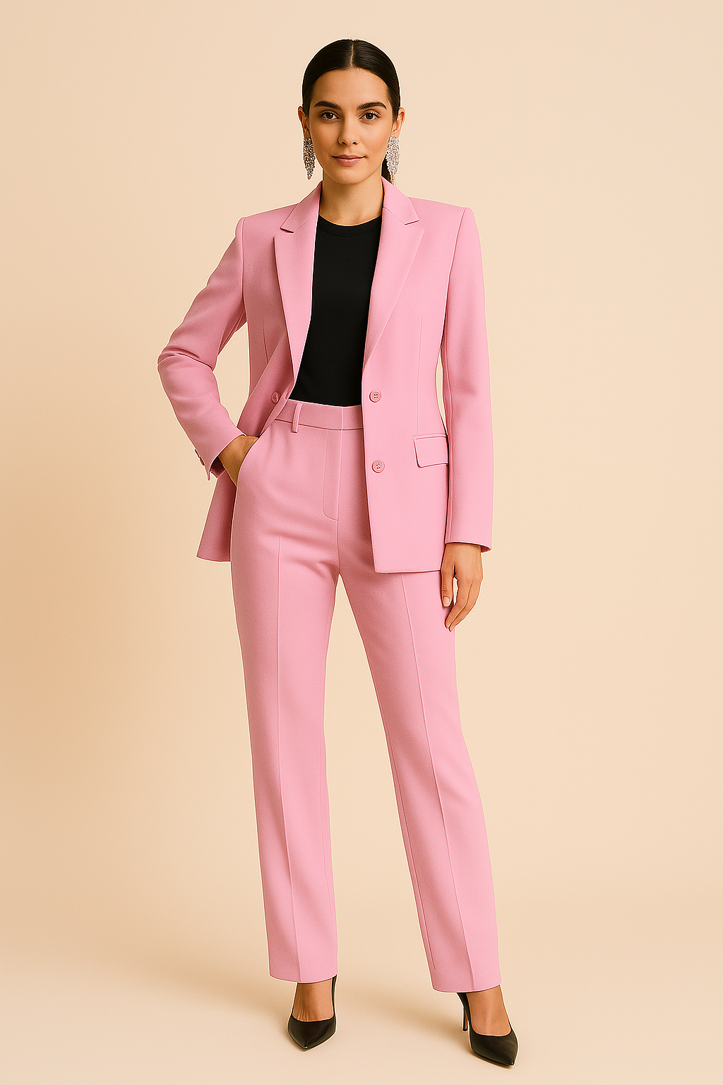 Jasmine | Women’s Tailored Blazer Pleated Pants Set