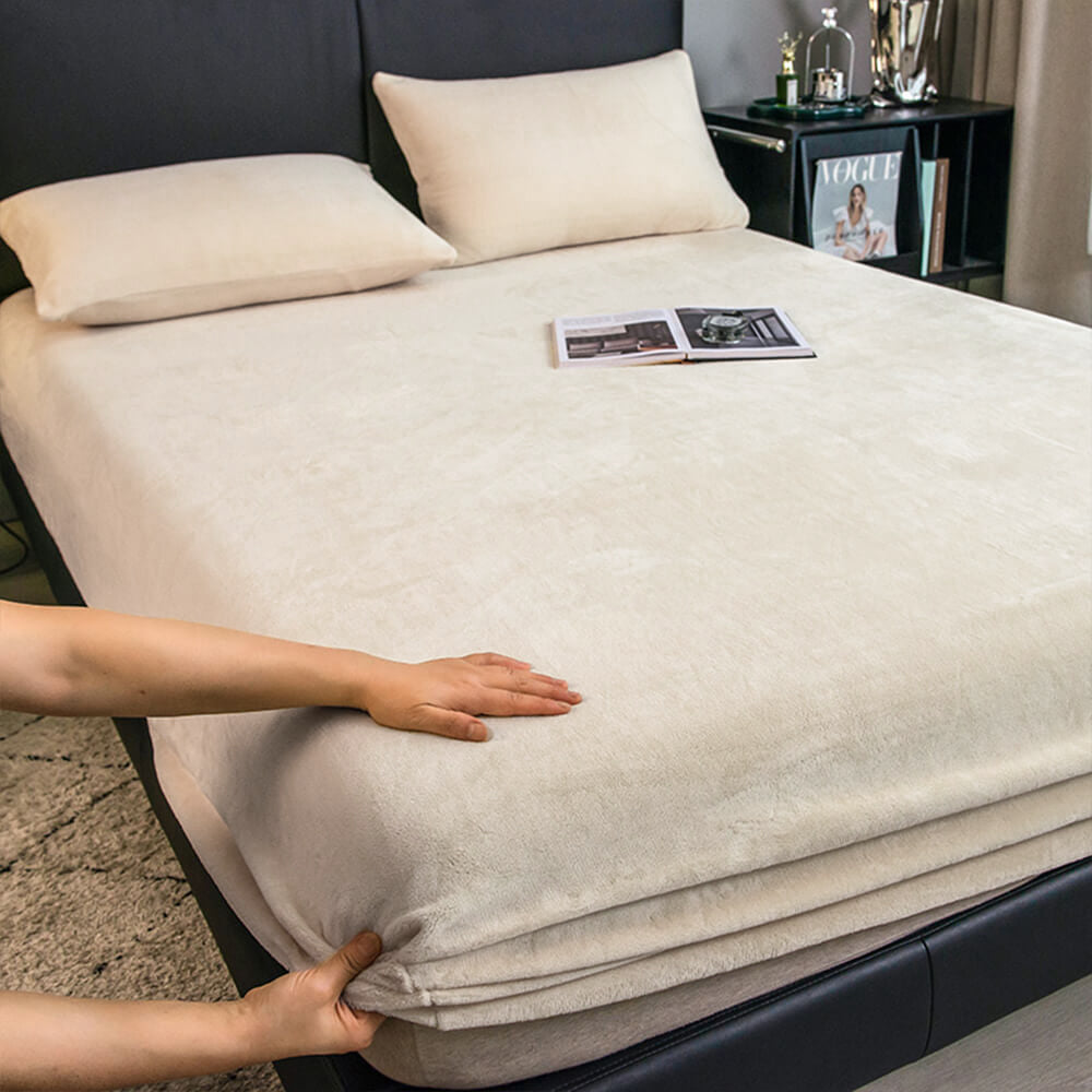 Velvet Fitted Sheet Set Crystal Velvet Elasticized Hypoallergenic Bedding