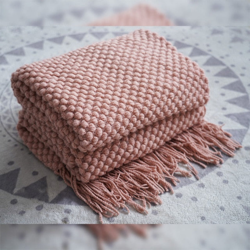 Waffle Knit Throw Blanket, Acrylic Material, Machine Washable