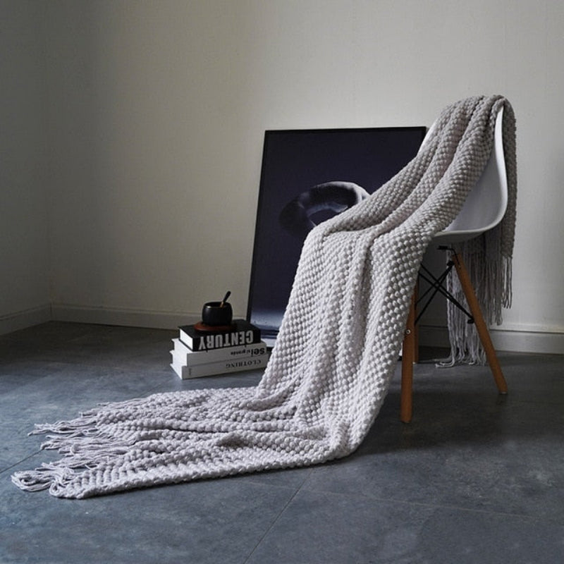 Waffle Knit Throw Blanket, Acrylic Material, Machine Washable