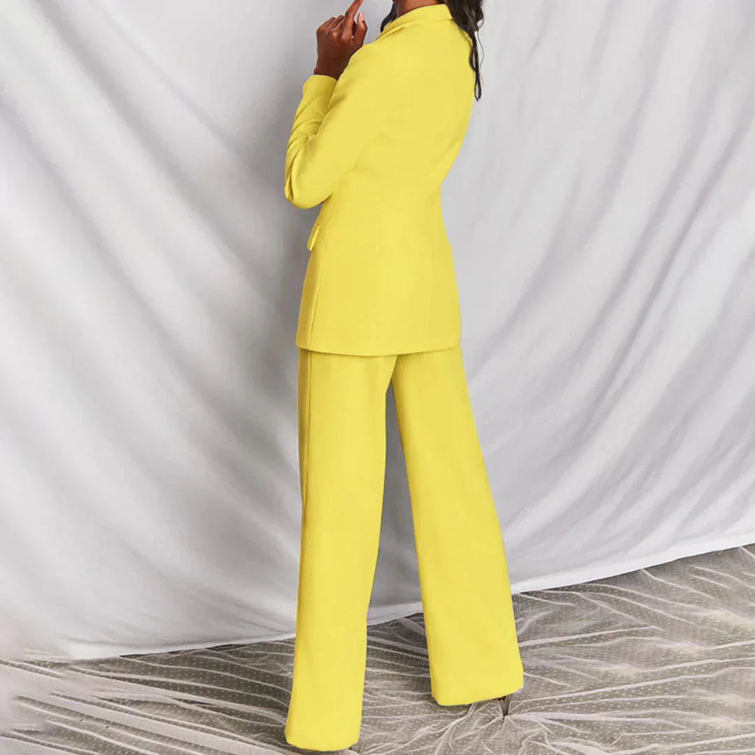 Harper | Women’s Trouser Suit Longline Blazer Wide-Leg Structured