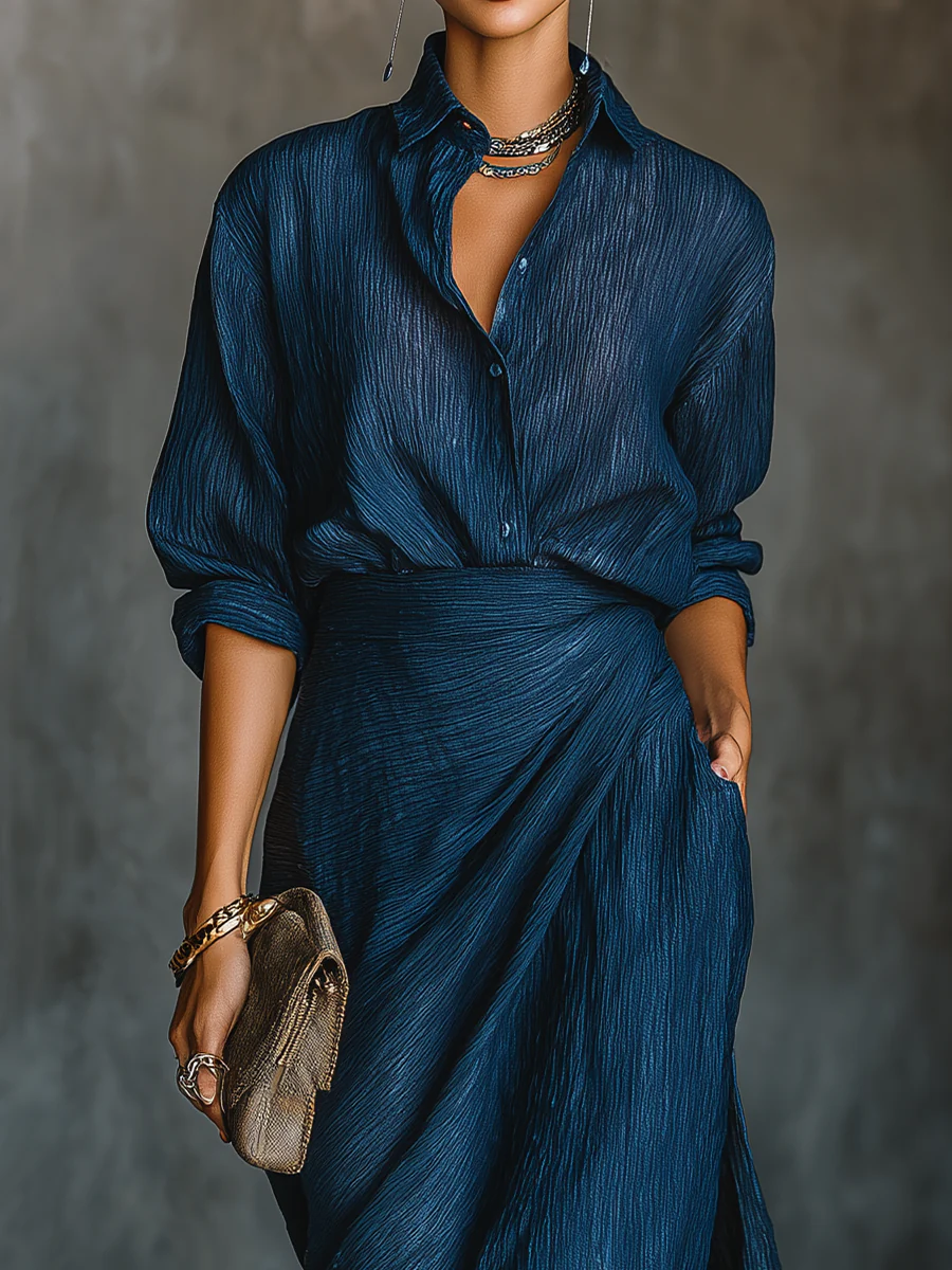 Selena | Women Elegant Shirt And Long Skirt Set