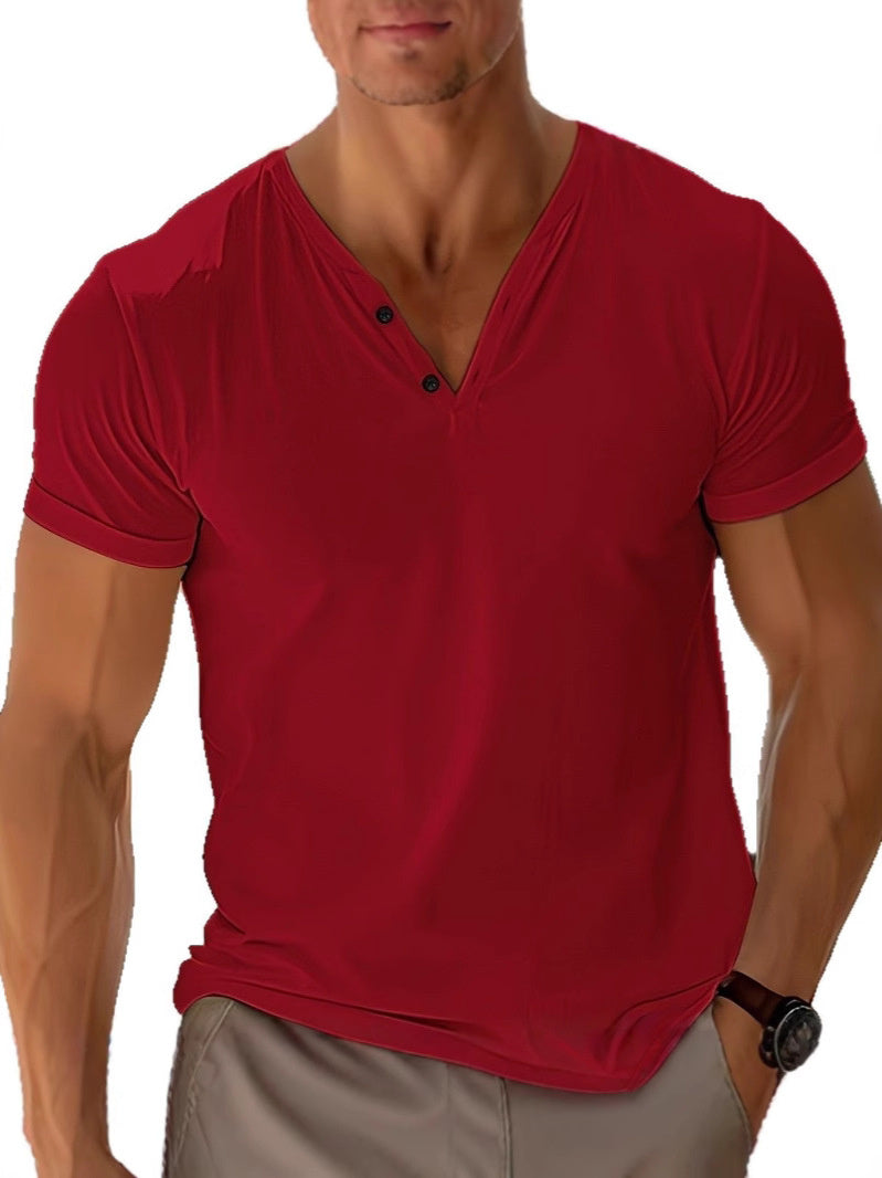Cody | Men Plain Short Sleeve V Neck T Shirt
