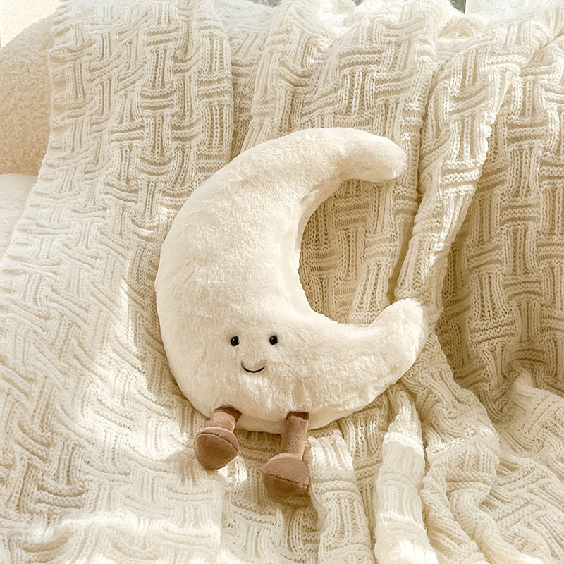 Sun and Moon Plush Pillow – Soft Velvet Cushion for Bedroom & Nursery Decor