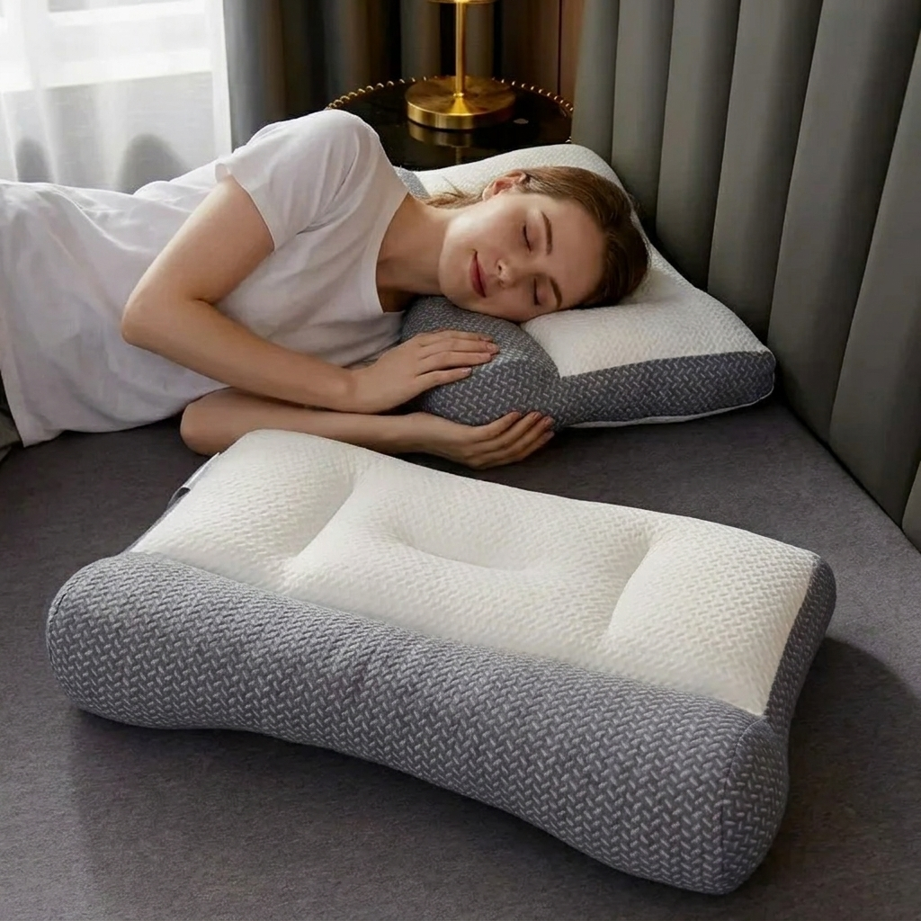 Convertible Neck Pillow with Contour Design for Travel and Neck Pain Relief