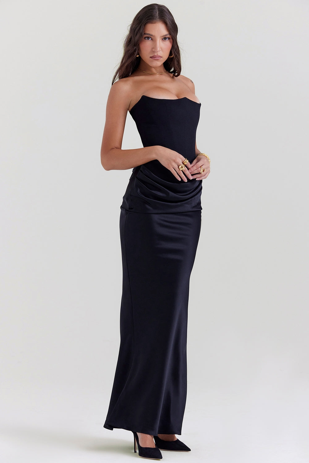 Joanna | Women Wedding Guest Strapless Maxi Dress