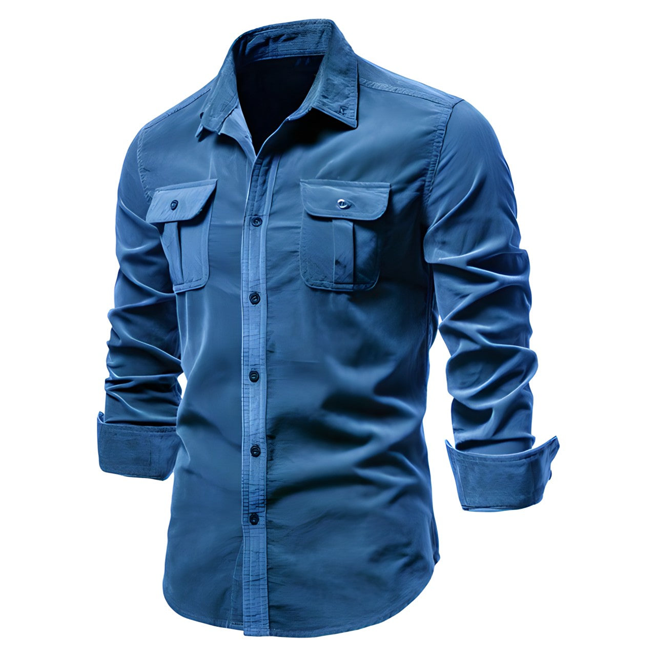 Adam | Men’s Casual Military Style Long Sleeve Shirt