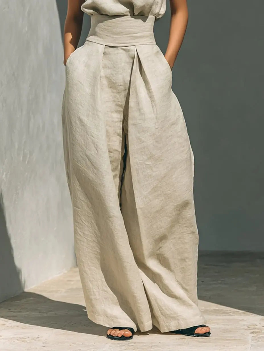 Sophie | Two Piece Co-ord Set High Neck Sleeveless Top Wide Leg