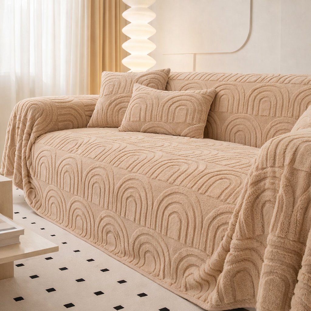 Sofa Cover Plush Polyester Non Slip Jacquard Stretch Slipcover Furniture Protector