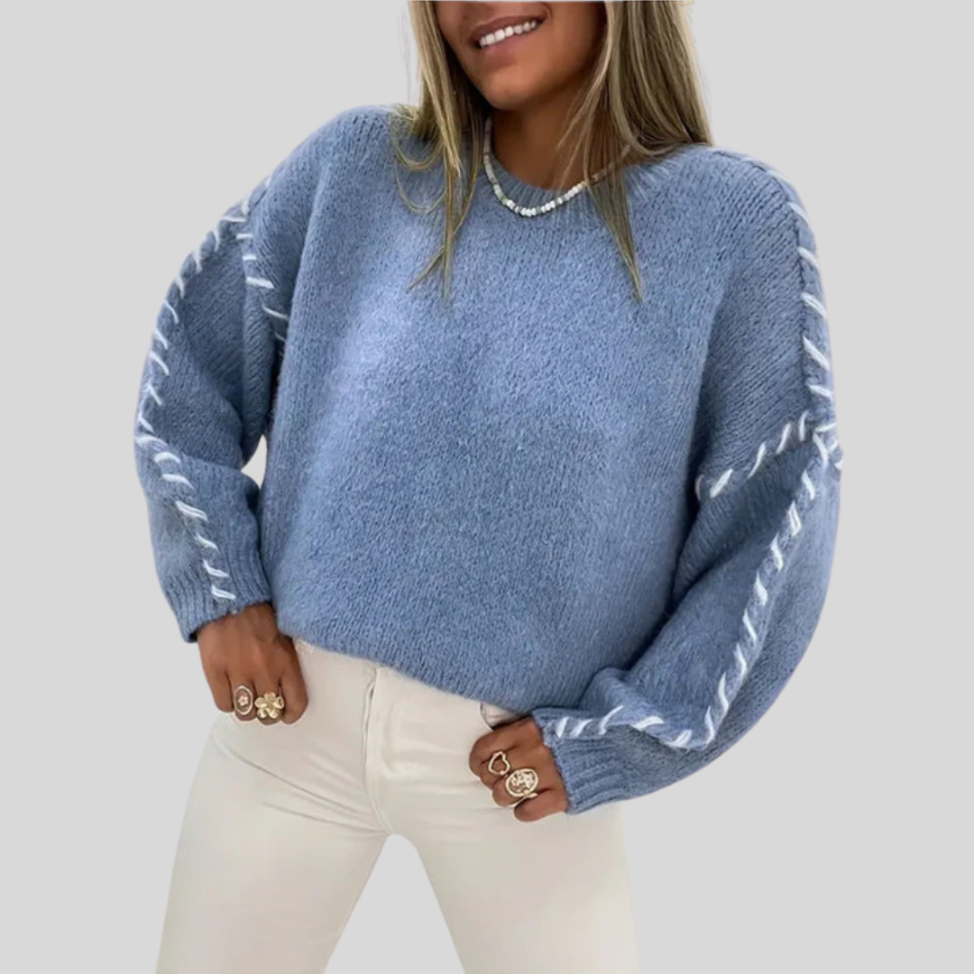 KALIYAH™ - Casual Round Neck Long Sleeve Sweater