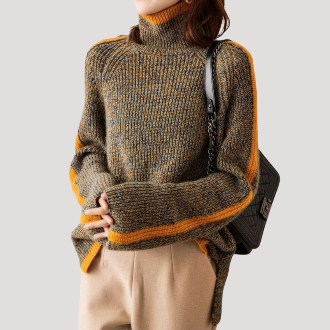 Brooklyn | Women’s Spring Ribbed Turtleneck Knit Sweater