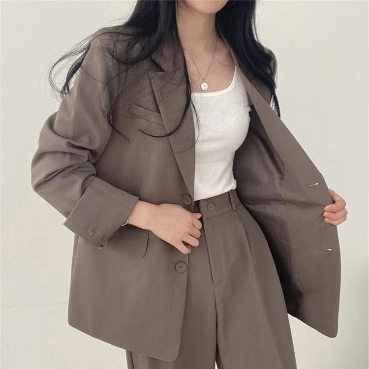 Hailey | Women’s Tailored Suit Set with Long Blazer