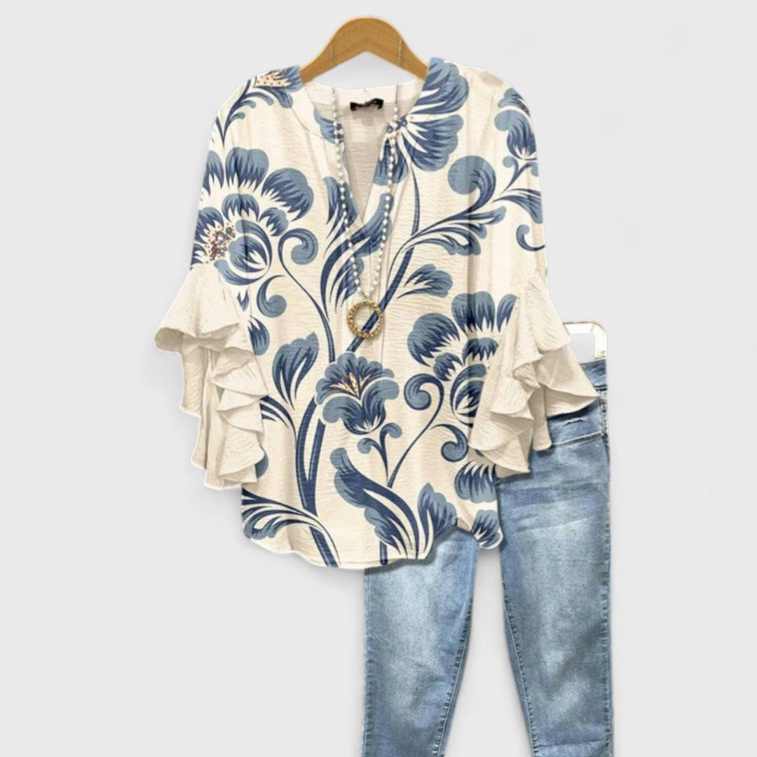 MARIBEL – FLOWY RUFFLE TOP
