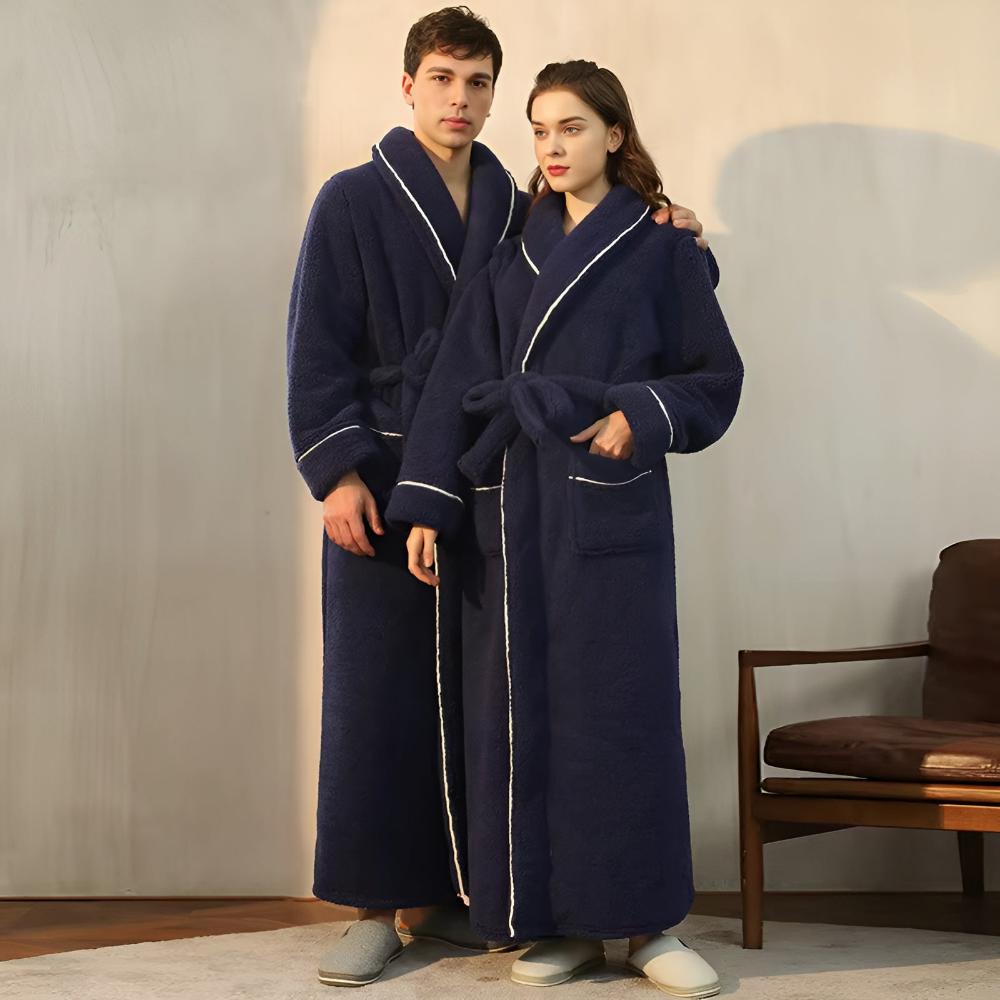 Bathrobe Coral Fleece Flannel Unisex Shawl Collar