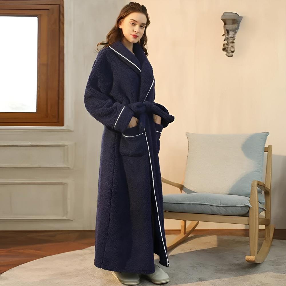 Bathrobe Coral Fleece Flannel Unisex Shawl Collar