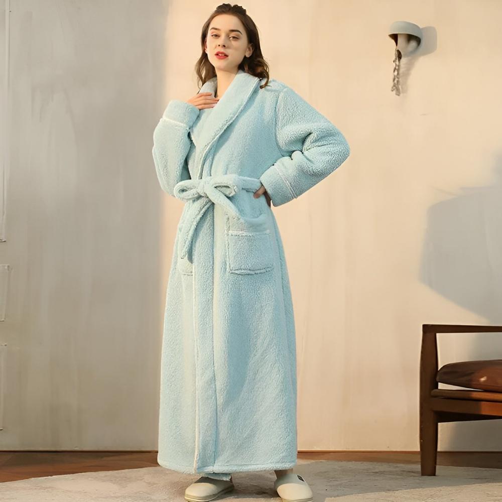 Bathrobe Coral Fleece Flannel Unisex Shawl Collar
