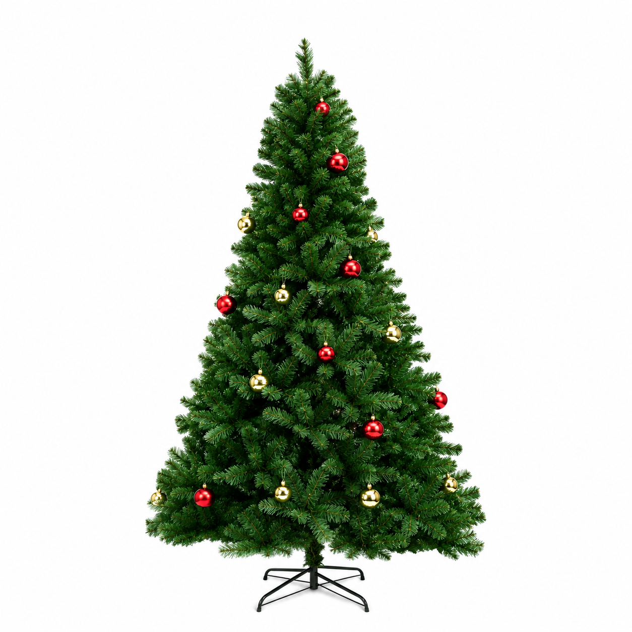 6-7ft Pre-Lit Artificial Christmas Tree – Hinged Pine with Warm White Lights