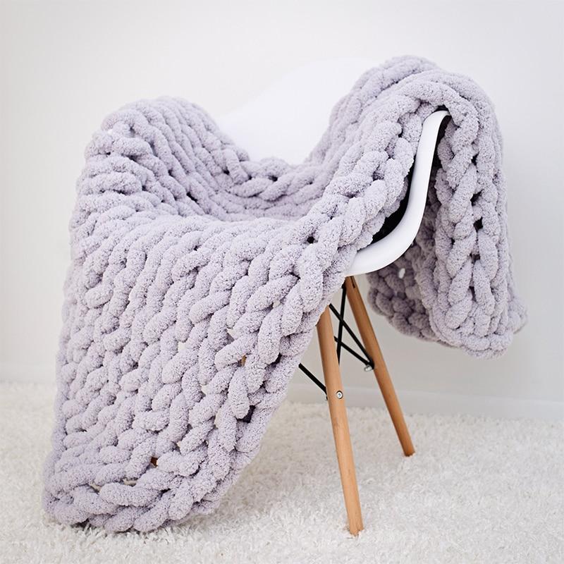 Cable Knit Throw Blanket Chunky Knit Blend Decorative
