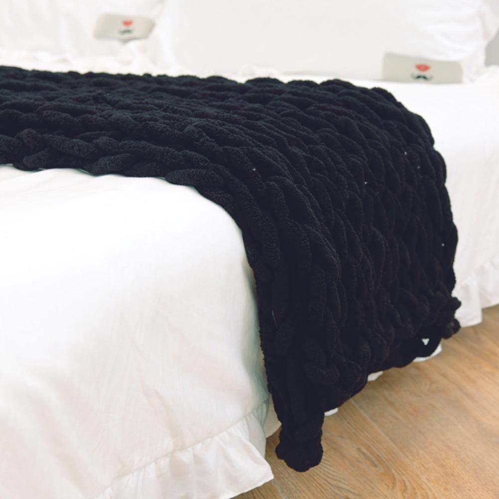 Cable Knit Throw Blanket Chunky Knit Blend Decorative